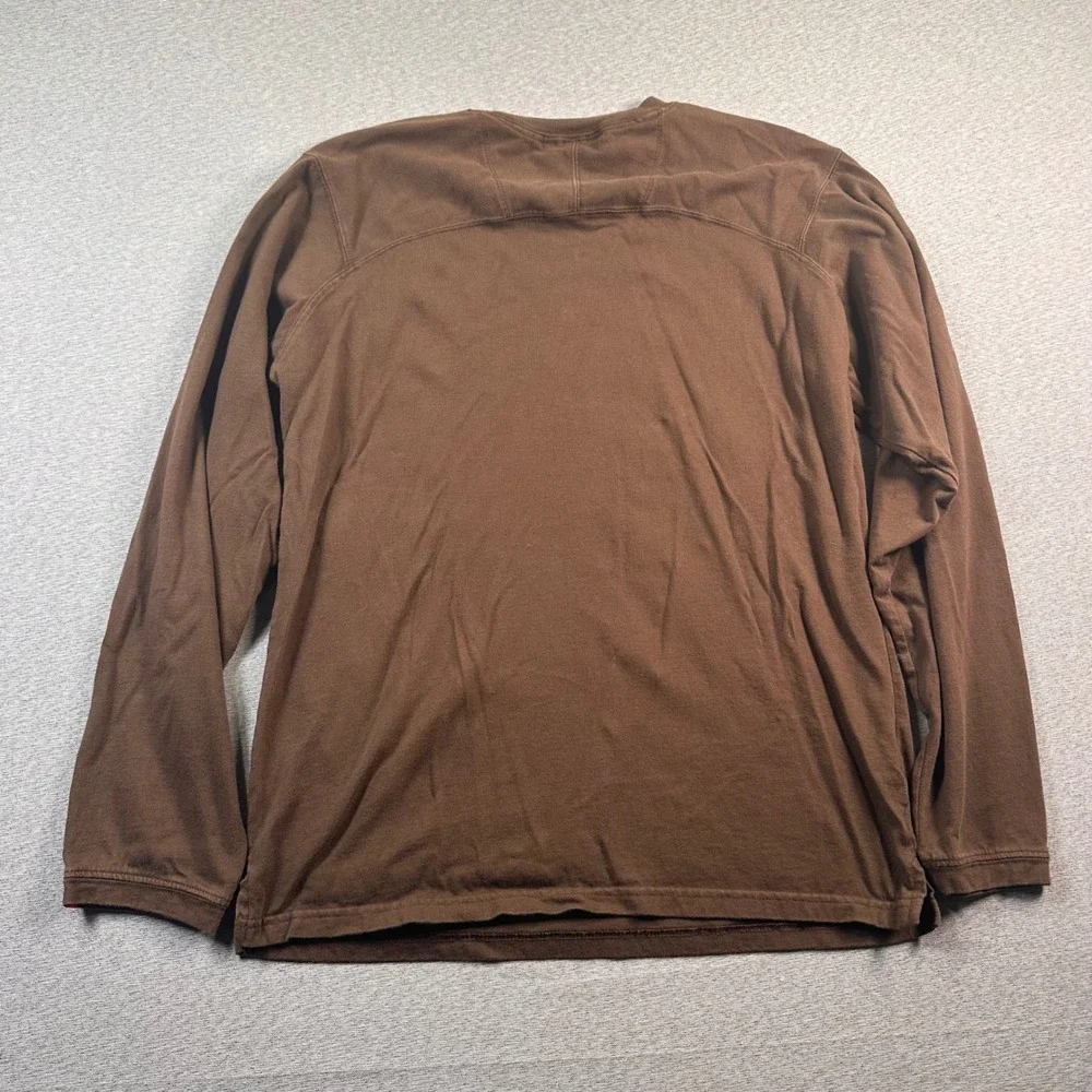 The North Face Base Layer Shirt Men M Brown Long Sleeve Crewneck Outdoors Casual